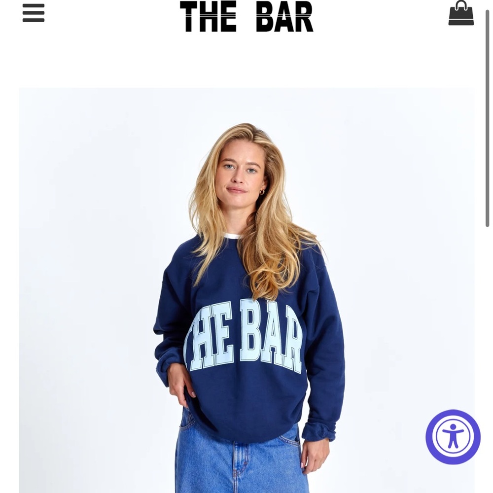 THE BAR — VARSITY SWEATSHIRT NAVY/BABY BLUE